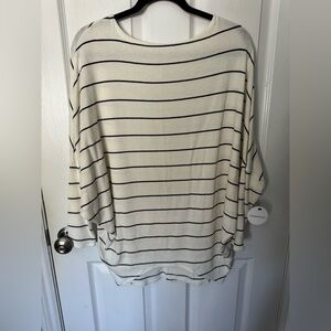 Lulu's Cream and Black Striped Sweater